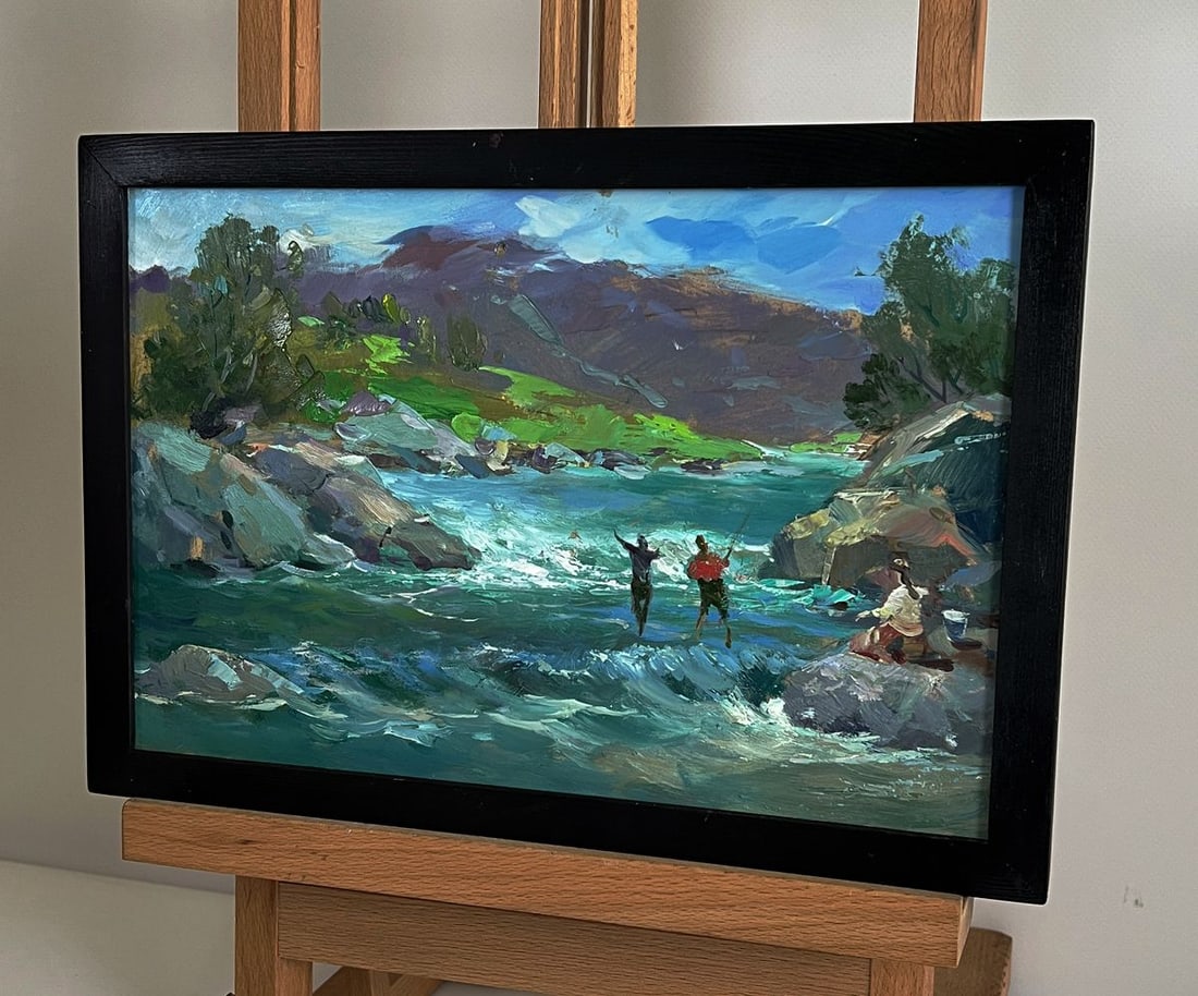 Oil painting River in the mountains Yuriy Suprunchuk - 2