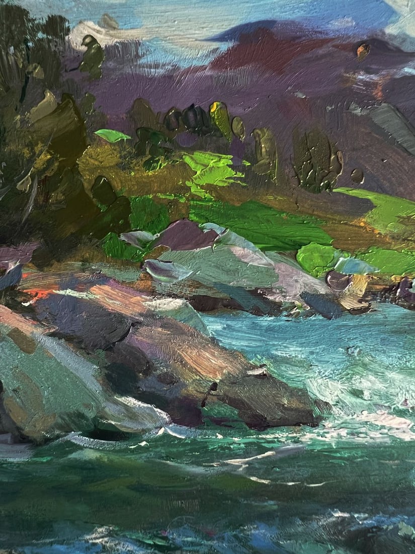 Oil painting River in the mountains Yuriy Suprunchuk - 4