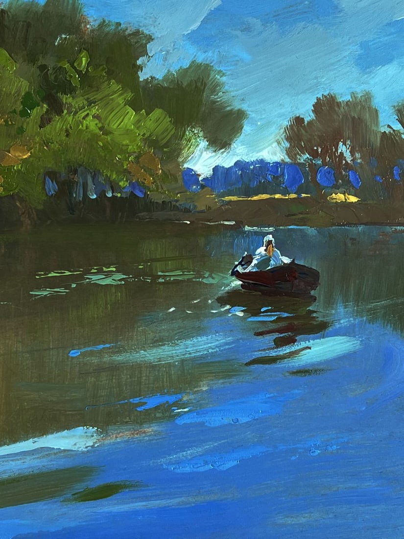 Oil painting Boats in the river Yuriy Suprunchuk - 10