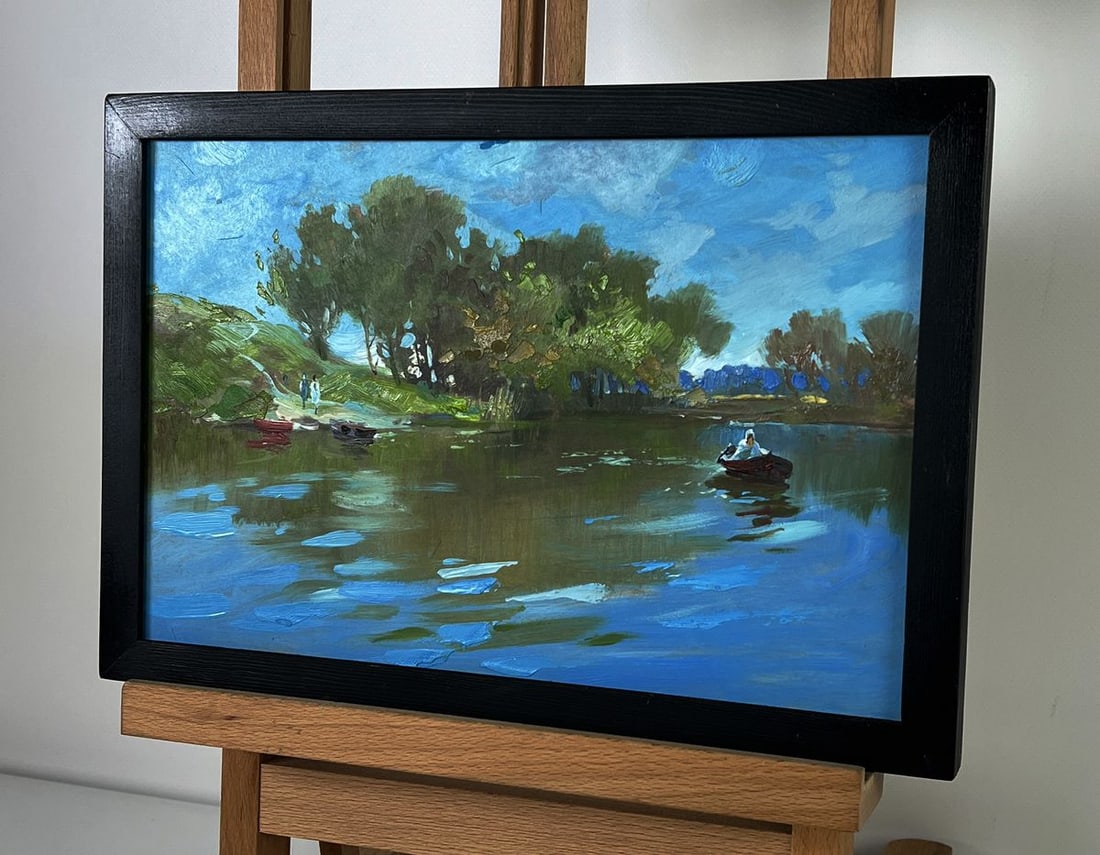 Oil painting Boats in the river Yuriy Suprunchuk - 2