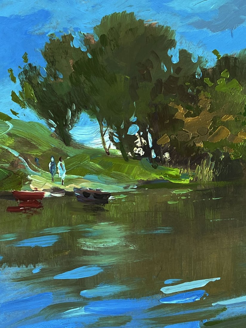 Oil painting Boats in the river Yuriy Suprunchuk - 4