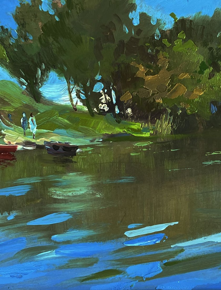 Oil painting Boats in the river Yuriy Suprunchuk - 5