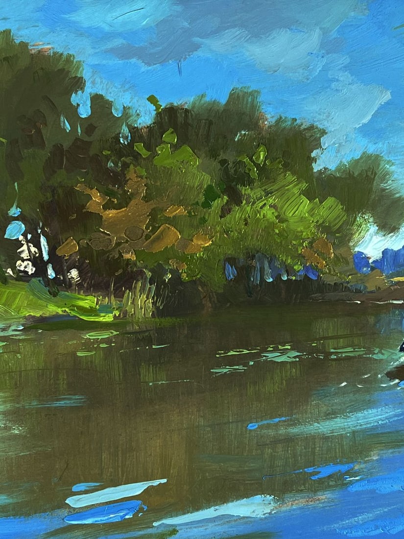 Oil painting Boats in the river Yuriy Suprunchuk - 6