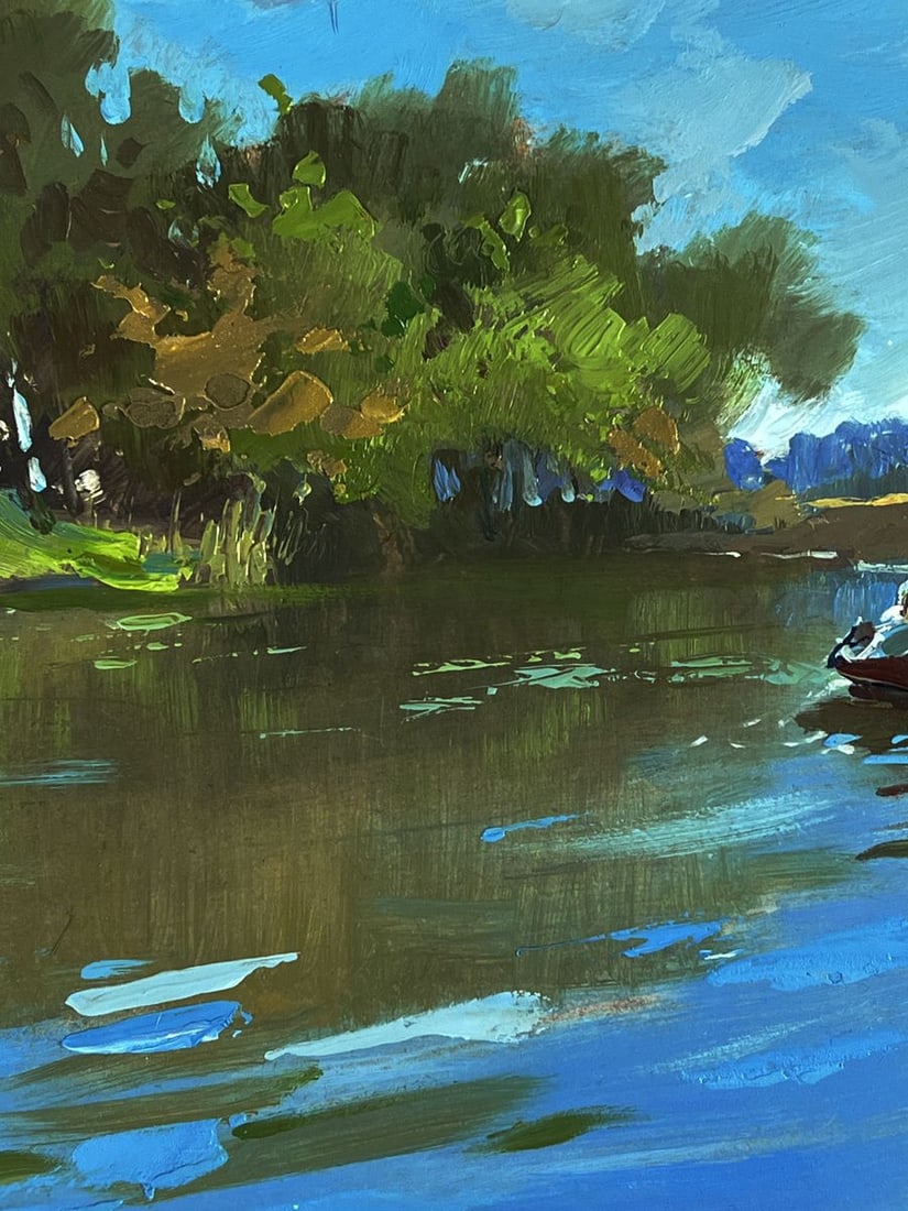 Oil painting Boats in the river Yuriy Suprunchuk - 7