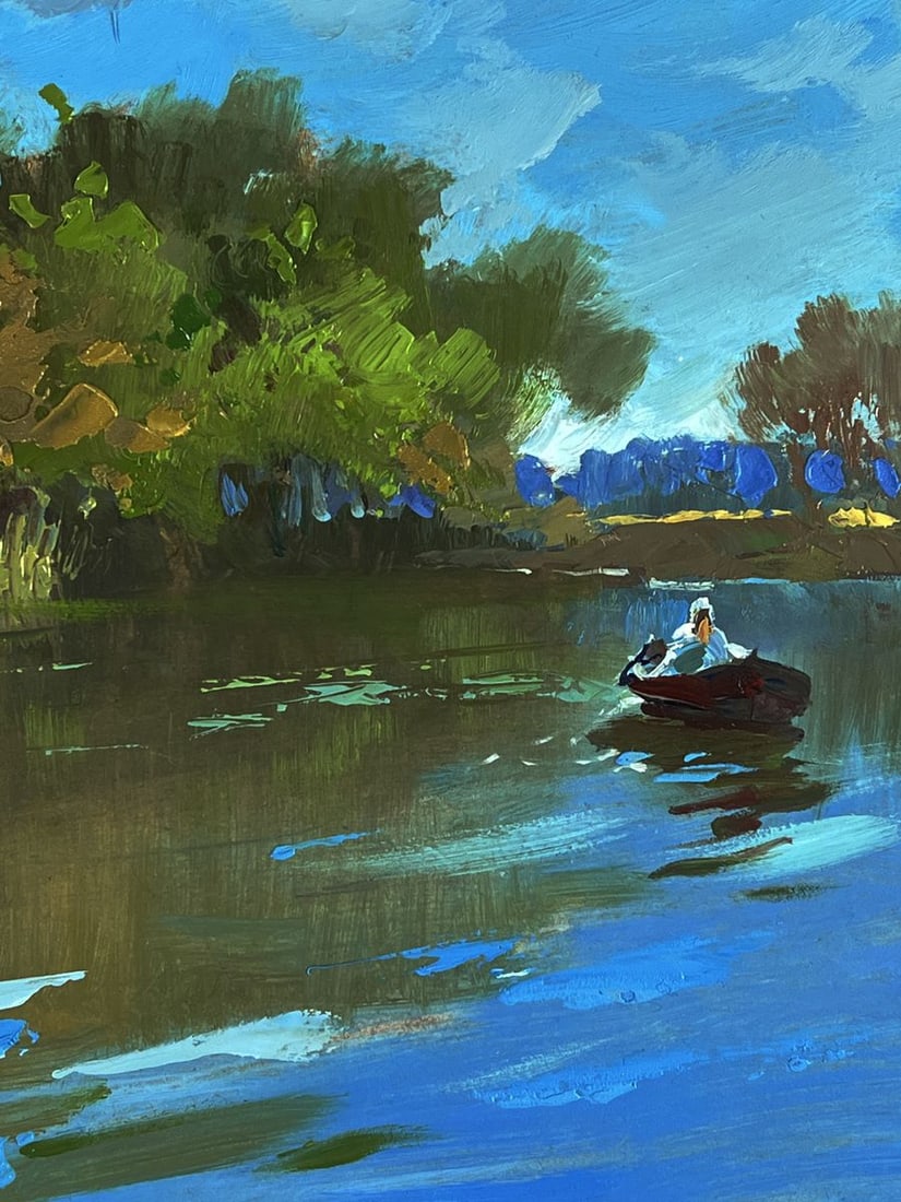 Oil painting Boats in the river Yuriy Suprunchuk - 8