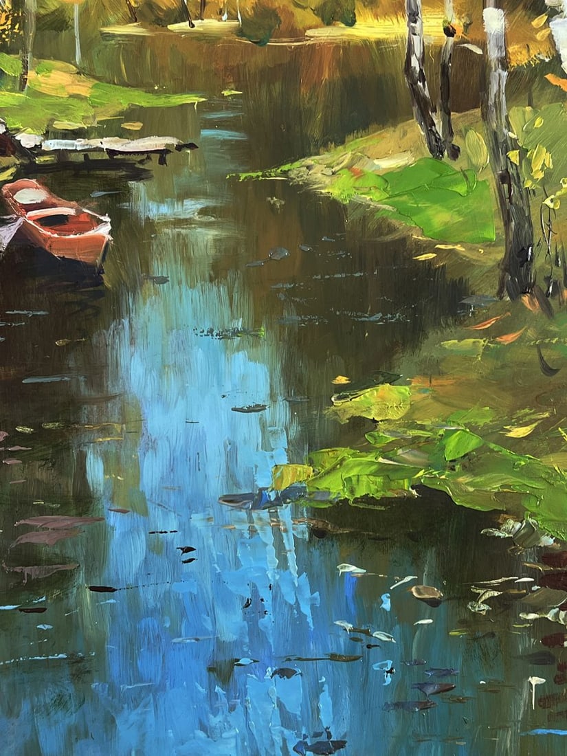 Oil painting A river in the autumn forest Yuriy Suprunchuk - 9
