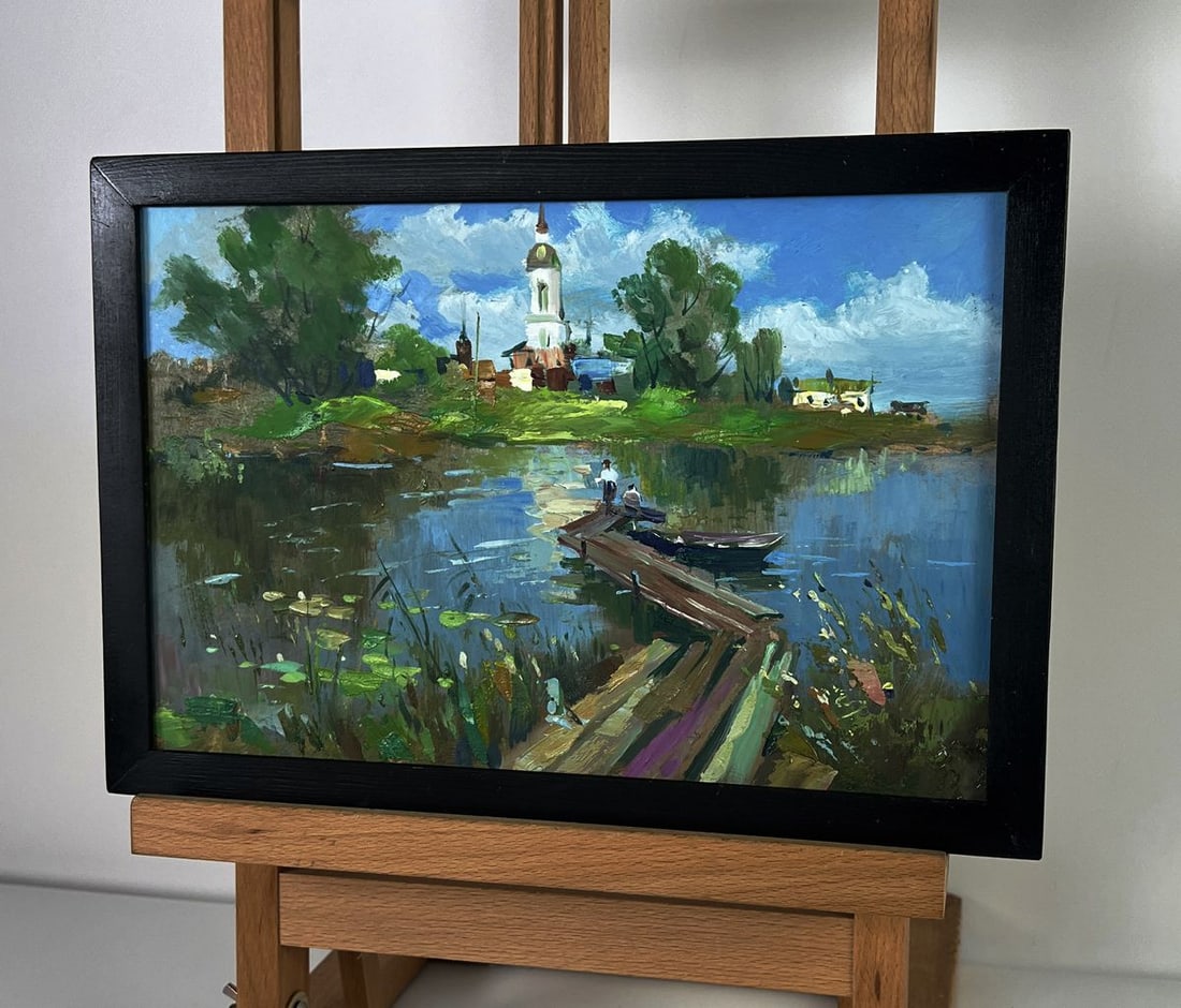 Oil painting Bridge over the river Yuriy Suprunchuk - 2