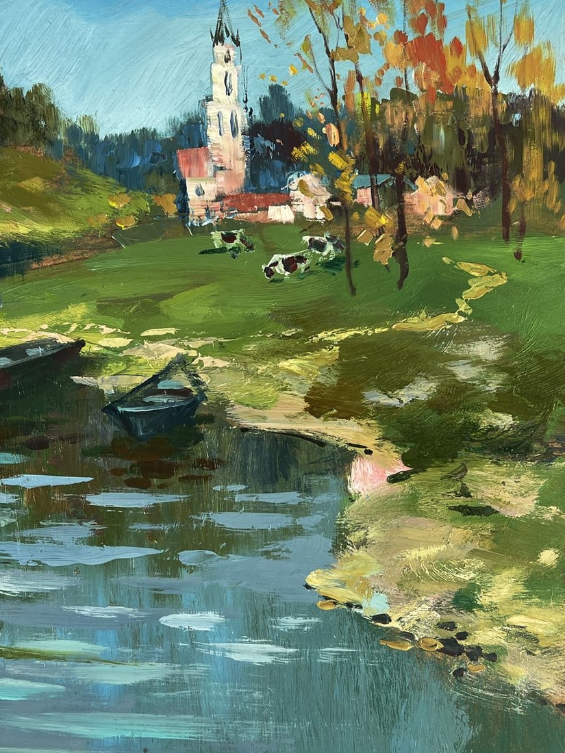 Oil painting River to the village Yuriy Suprunchuk - 10