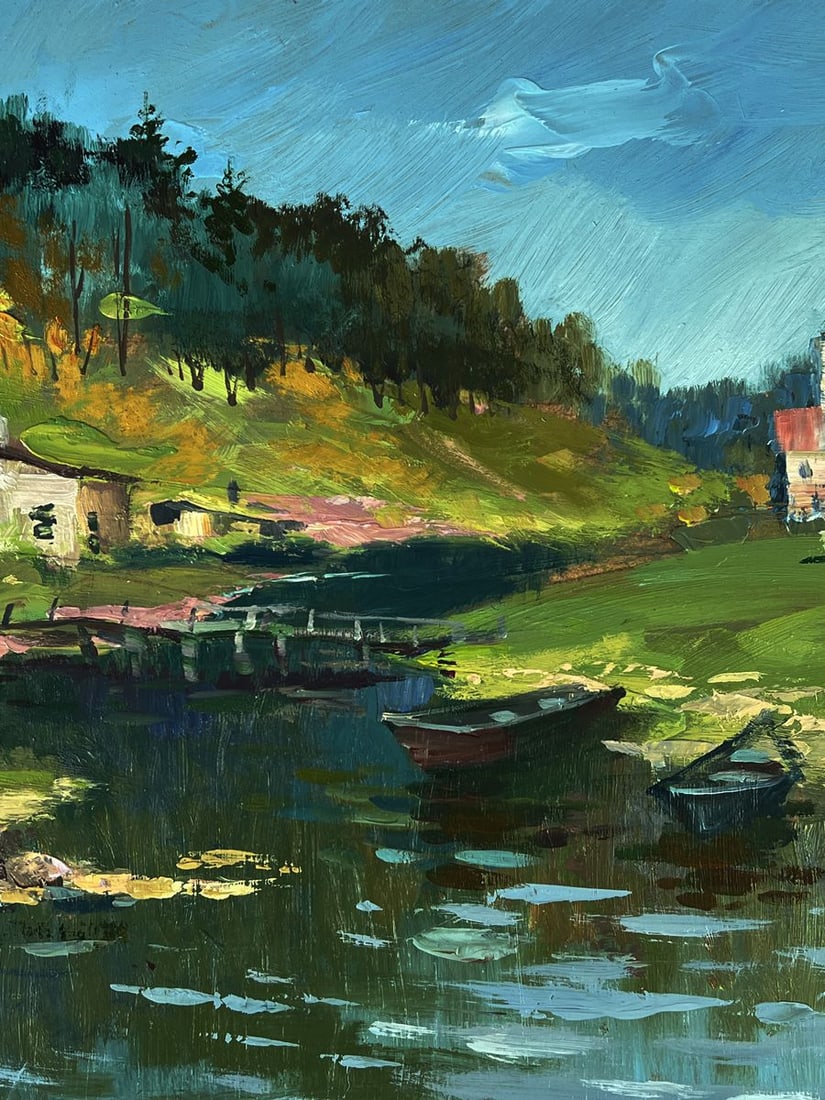 Oil painting River to the village Yuriy Suprunchuk - 6