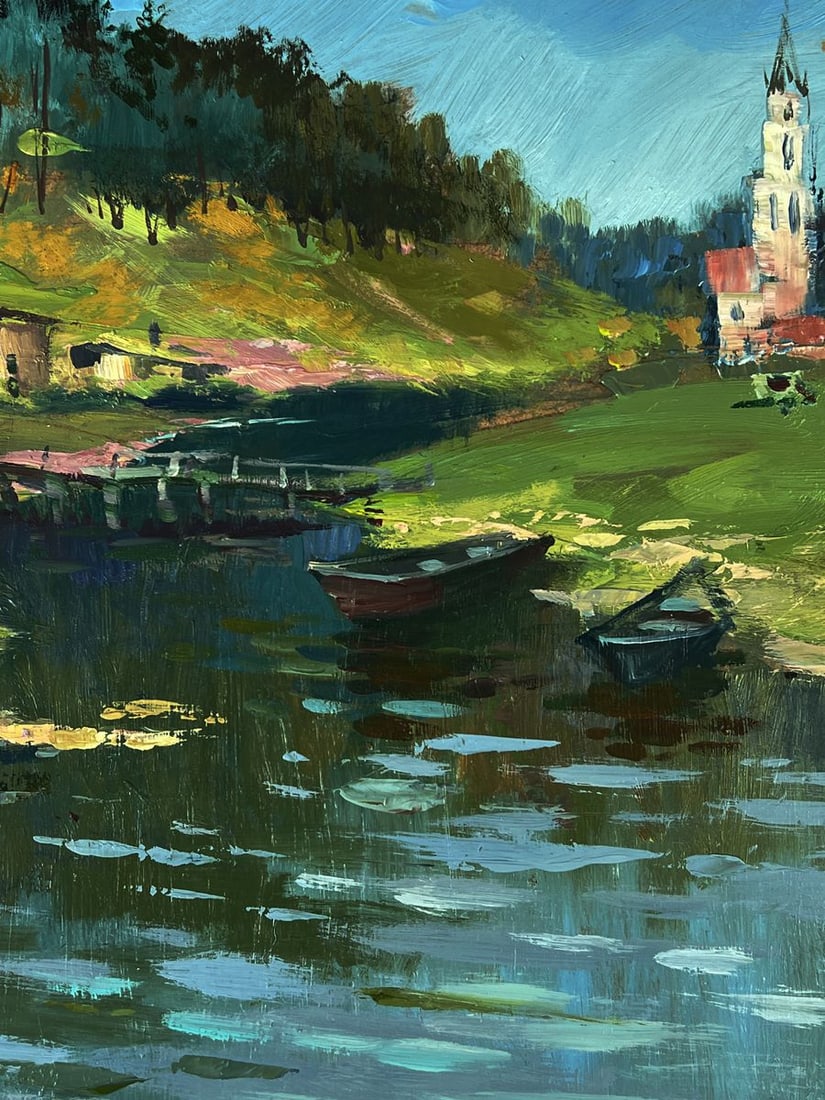 Oil painting River to the village Yuriy Suprunchuk - 8