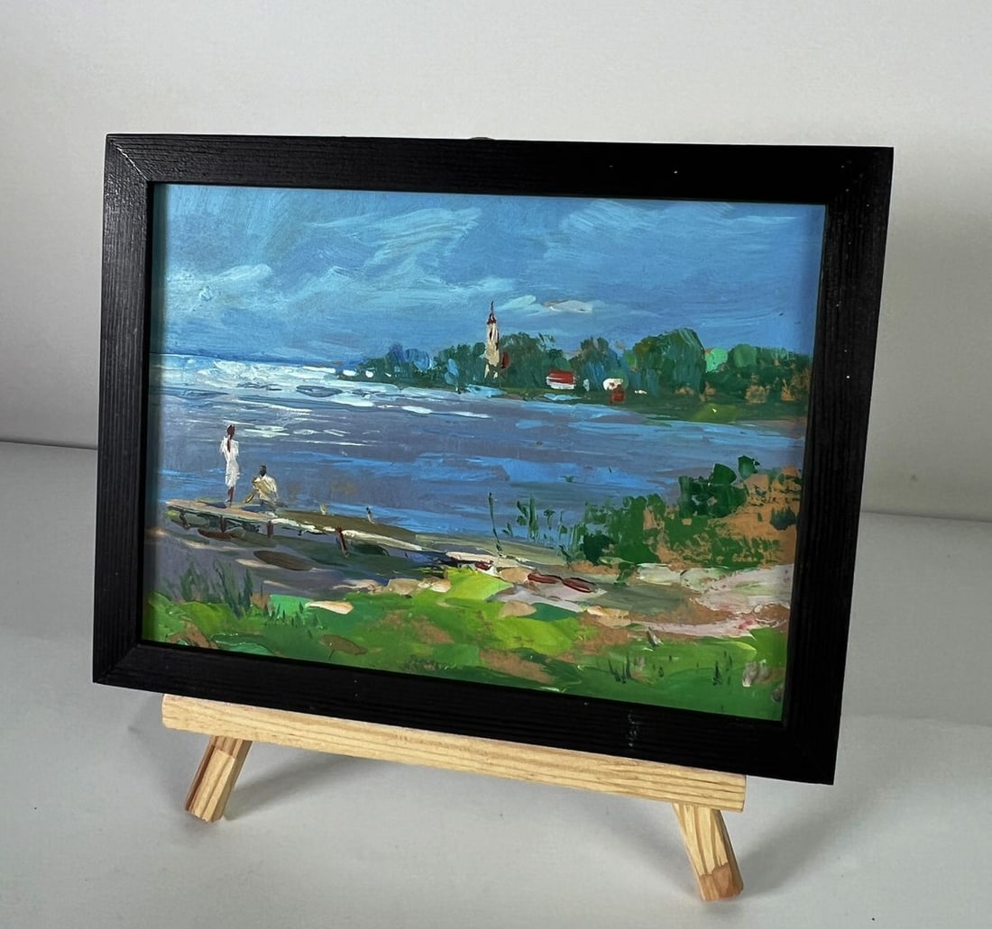 Oil painting Bridge by the river Yuriy Suprunchuk - 2