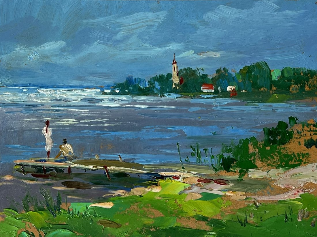 Oil painting Bridge by the river Yuriy Suprunchuk - 3