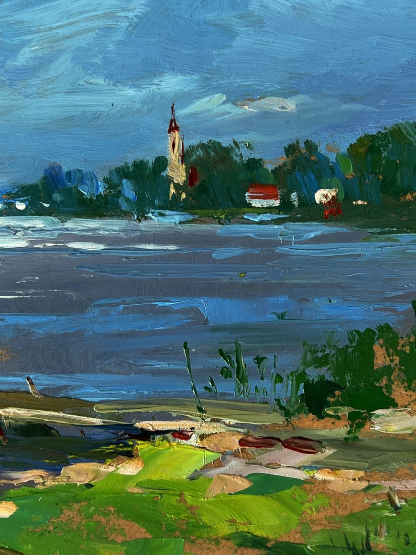 Oil painting Bridge by the river Yuriy Suprunchuk - 7
