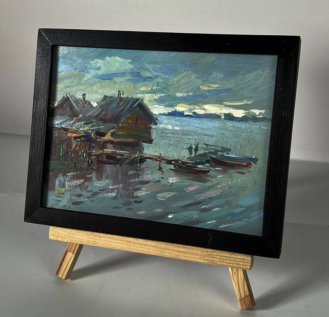 Oil painting Houses on the water Yuriy Suprunchuk - 2