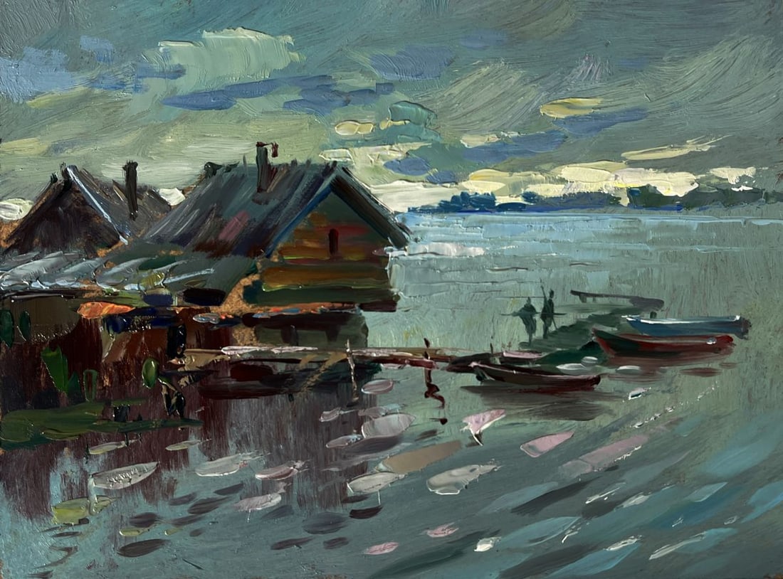 Oil painting Houses on the water Yuriy Suprunchuk - 3
