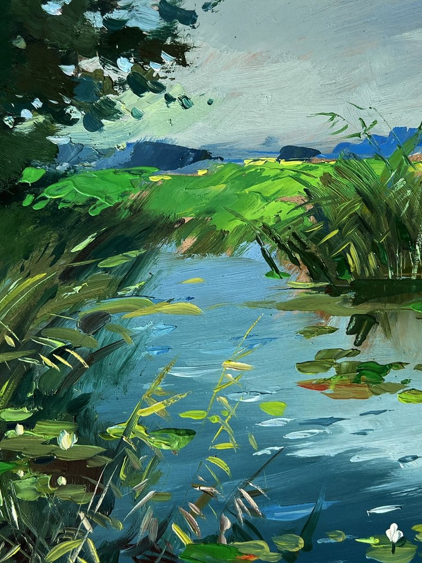 Oil painting Quiet fishing by the river Yuriy Suprunchuk - 4