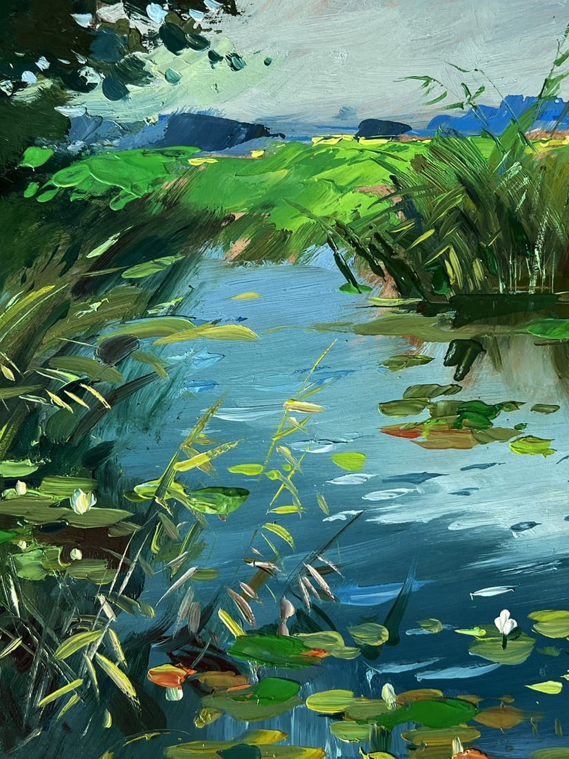 Oil painting Quiet fishing by the river Yuriy Suprunchuk - 5