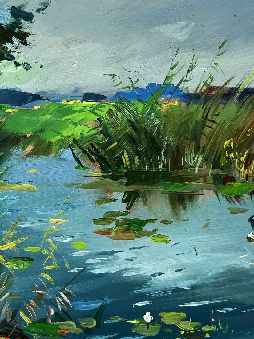 Oil painting Quiet fishing by the river Yuriy Suprunchuk - 6