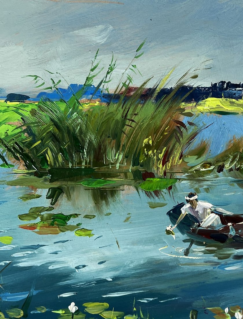 Oil painting Quiet fishing by the river Yuriy Suprunchuk - 8