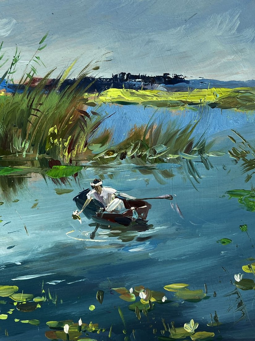 Oil painting Quiet fishing by the river Yuriy Suprunchuk - 9