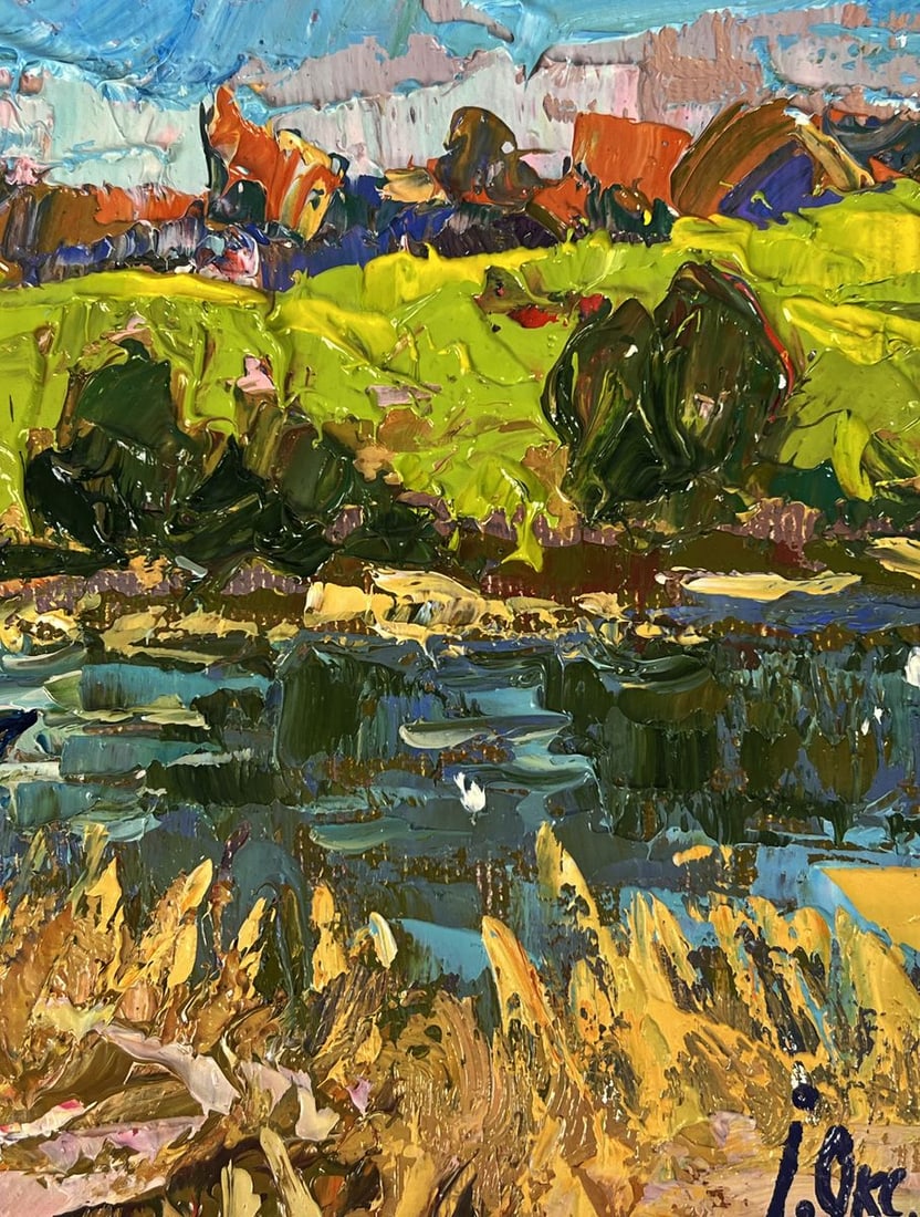 Oil painting A Small River Flows Oksana Ivanyuk - 10