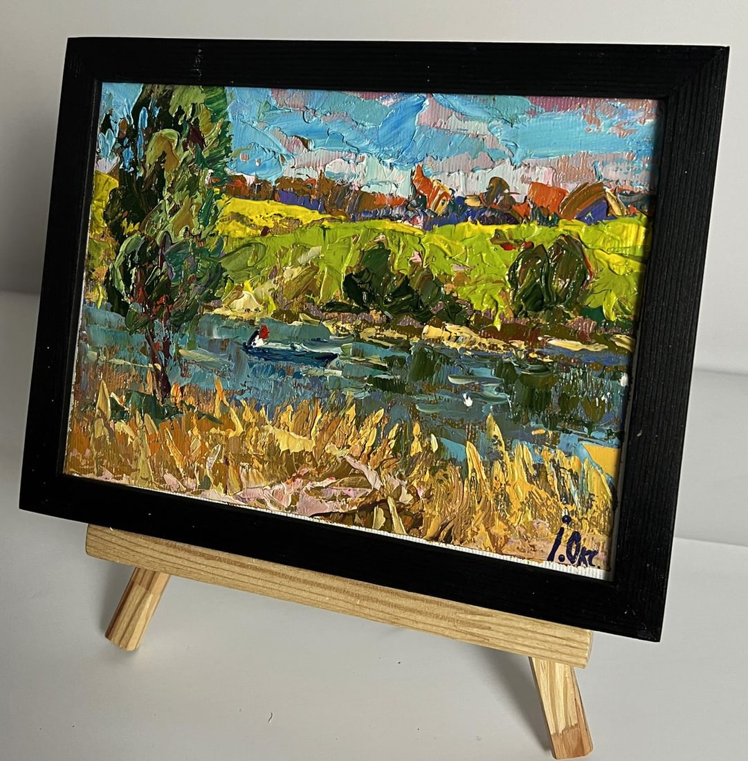 Oil painting A Small River Flows Oksana Ivanyuk - 2