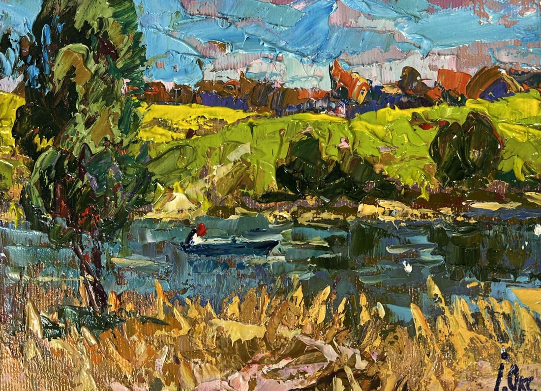 Oil painting A Small River Flows Oksana Ivanyuk - 3