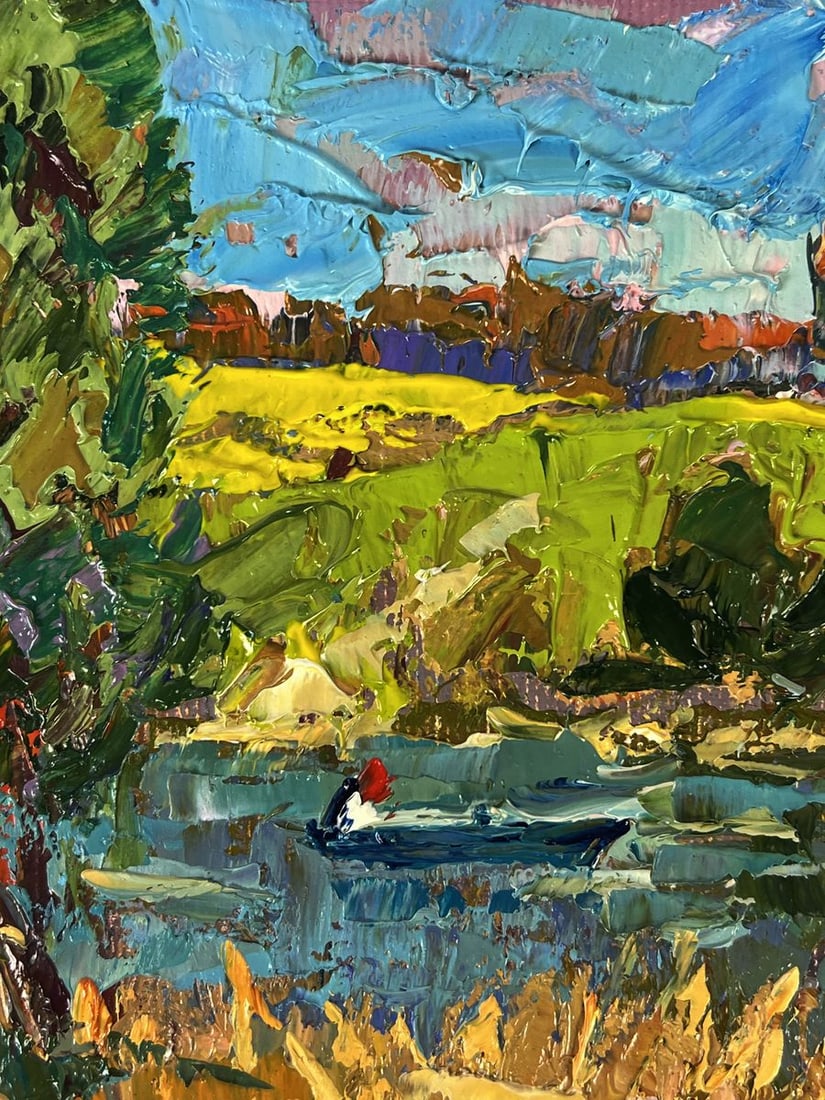 Oil painting A Small River Flows Oksana Ivanyuk - 4