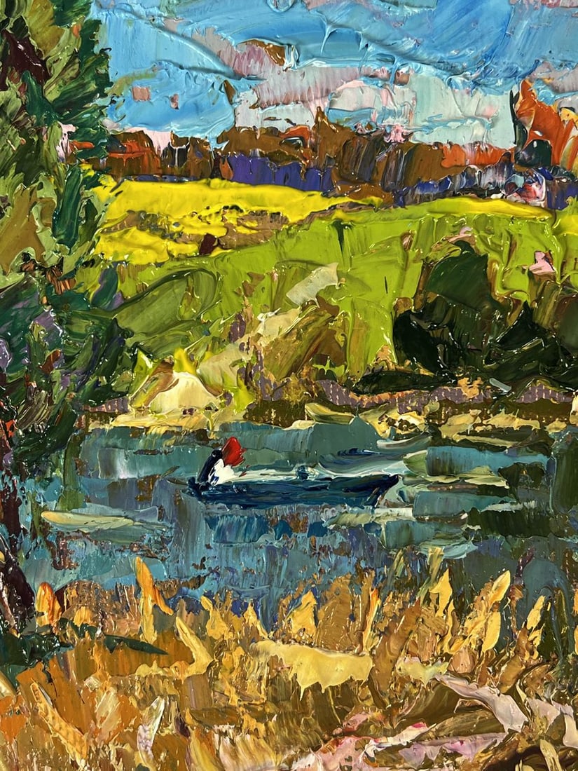 Oil painting A Small River Flows Oksana Ivanyuk - 5