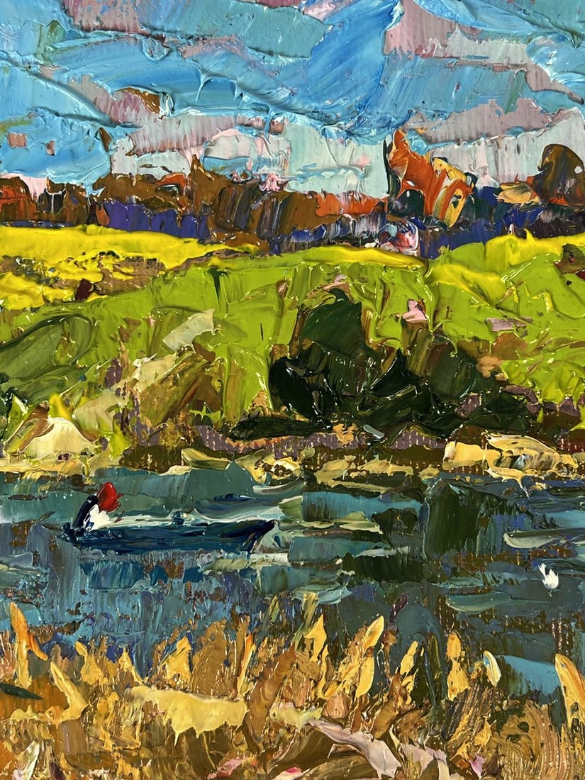 Oil painting A Small River Flows Oksana Ivanyuk - 6