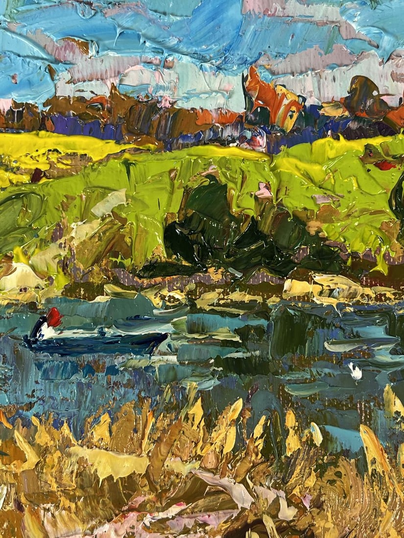 Oil painting A Small River Flows Oksana Ivanyuk - 7