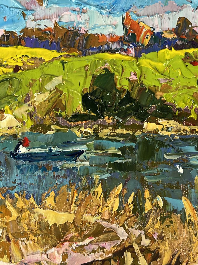 Oil painting A Small River Flows Oksana Ivanyuk - 8