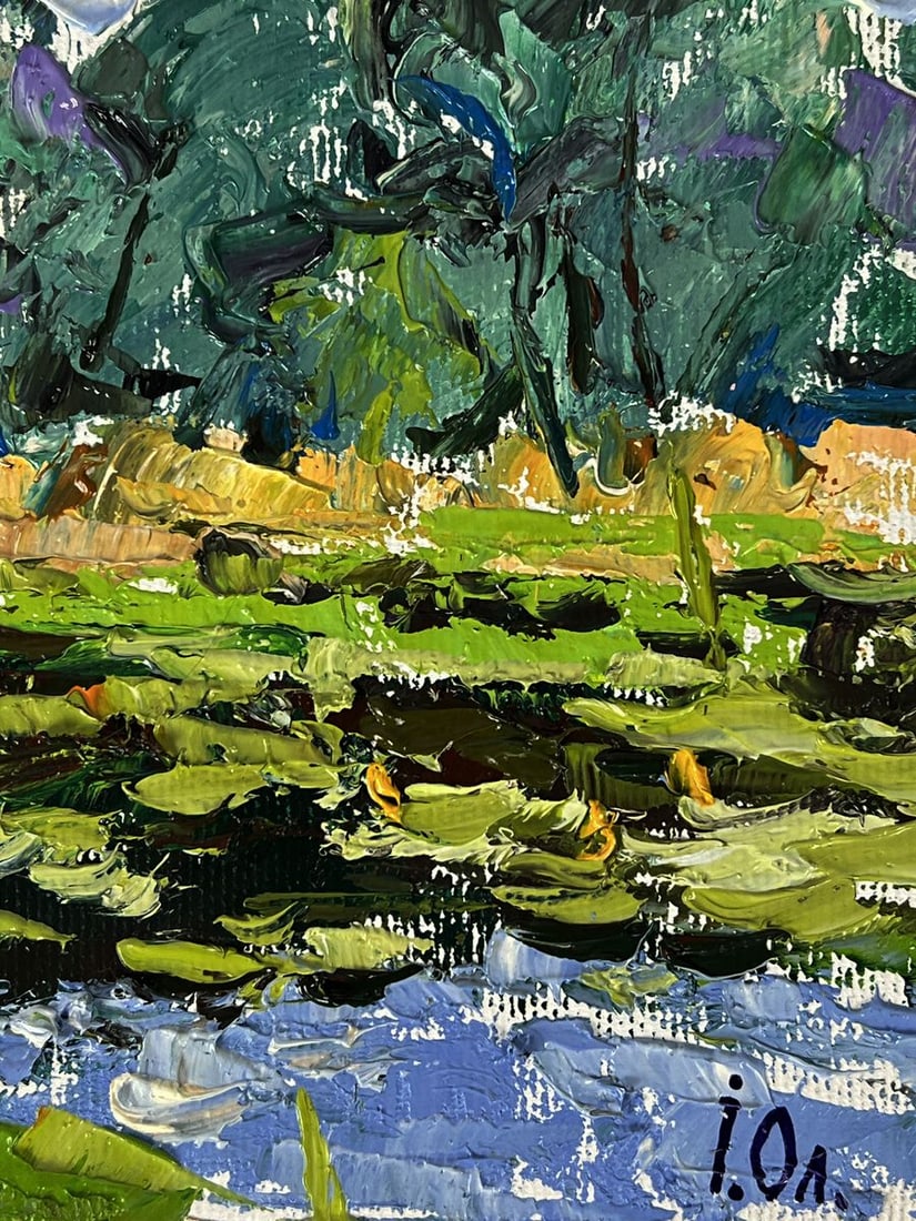Oil painting Fishing on a small river Oleksiy Ivanyuk - 10