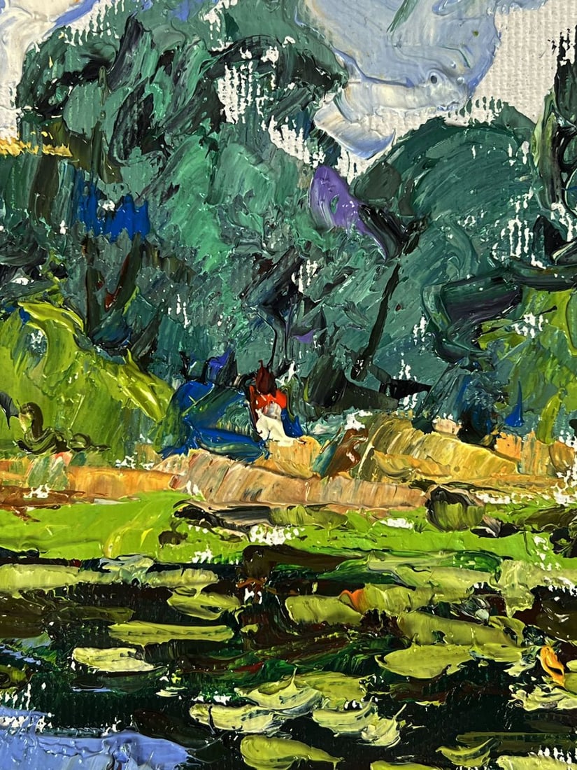 Oil painting Fishing on a small river Oleksiy Ivanyuk - 7