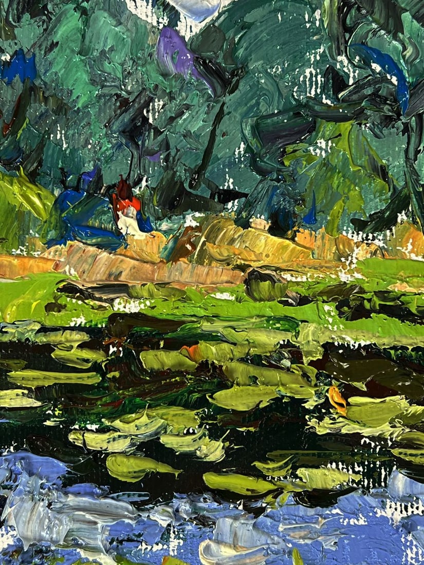 Oil painting Fishing on a small river Oleksiy Ivanyuk - 9