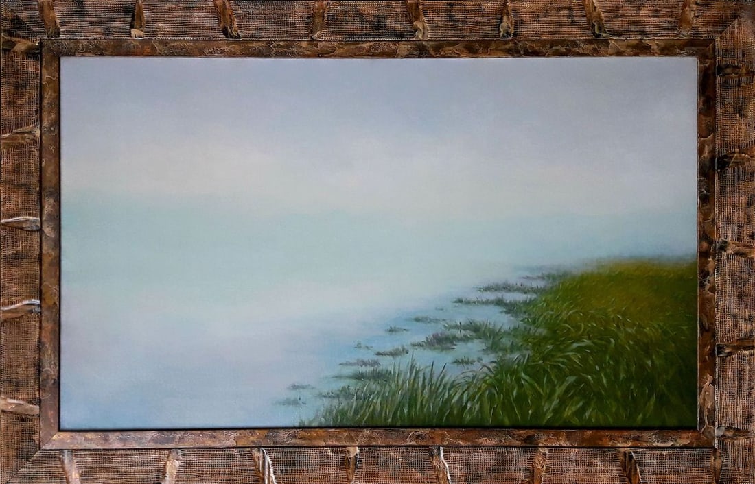 Oil painting Dawn of the river Vasily Korkishko: NoKork 194*** ABOUT THIS PAINTING **** TITLE: "Dawn of the river" * ARTISTS: Vasily Korkishko* SIZE: 65.5x110 cm/'25.78x43.30 inches'* MEDIUM: oil, canvas* HAND PAINTED: Original painting from our