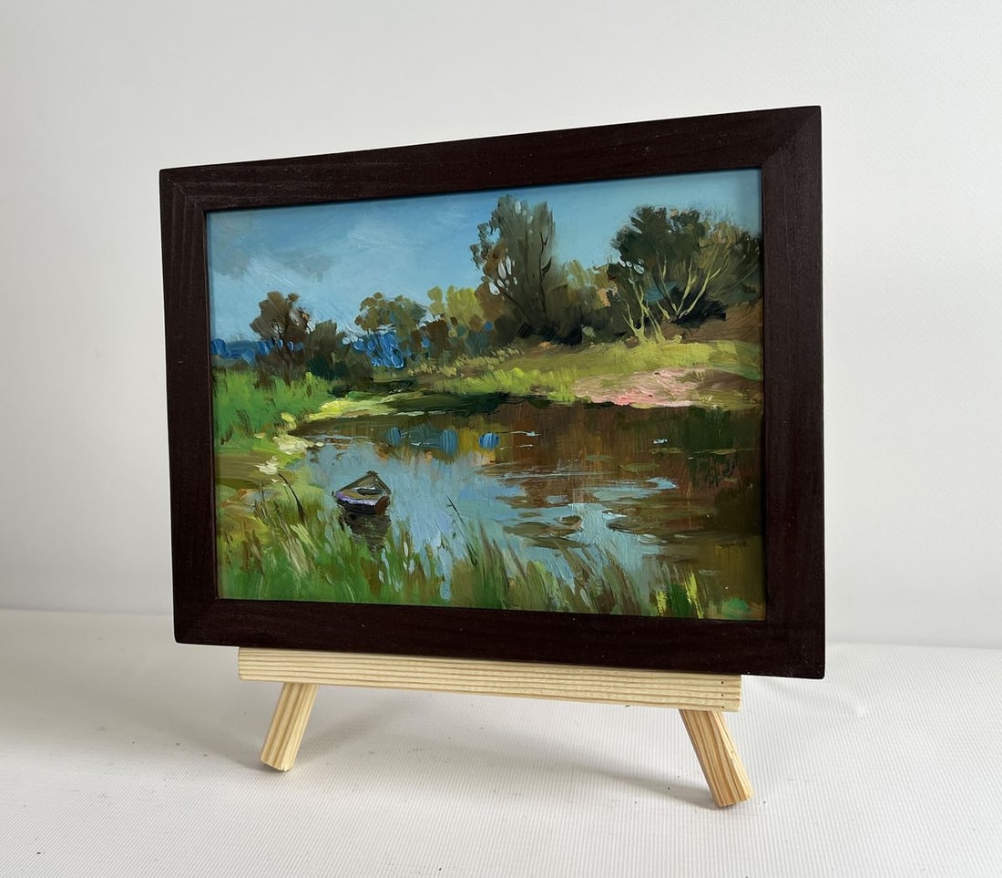 Oil painting Summer in green banks Yuriy Suprunchuk - 2