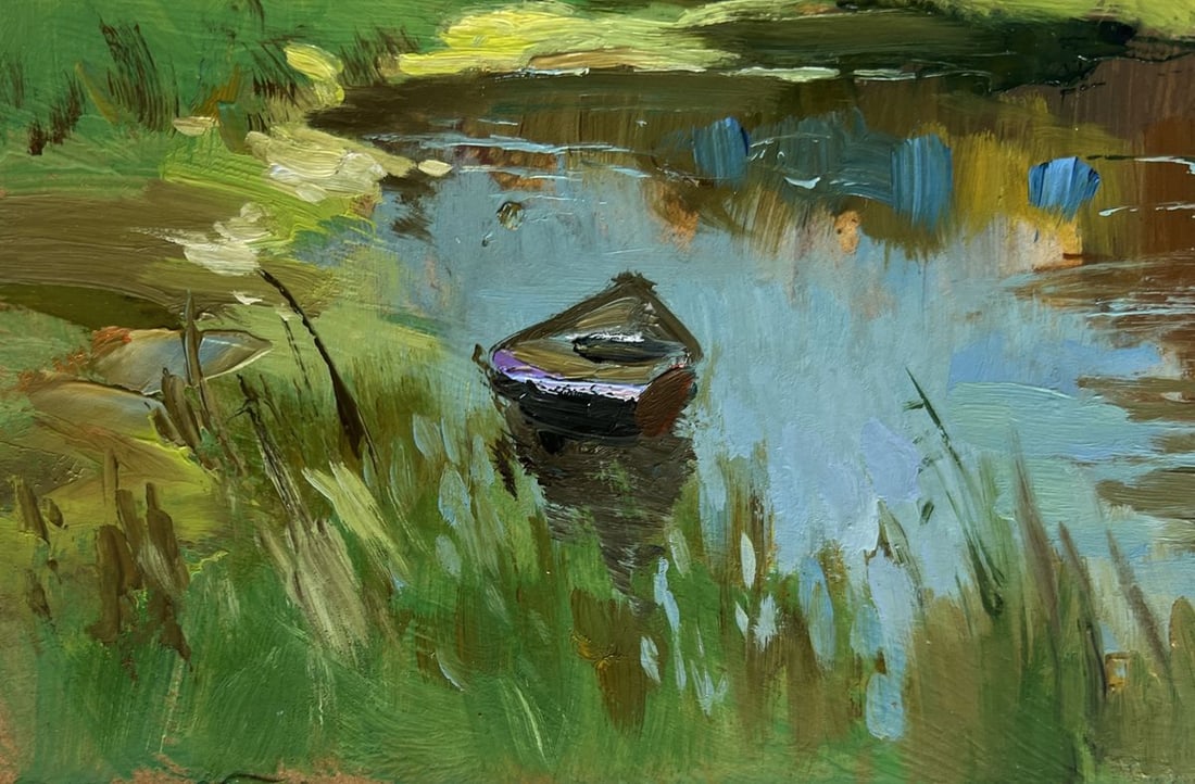 Oil painting Summer in green banks Yuriy Suprunchuk - 7