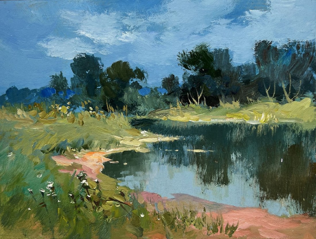 Oil painting Reflection of green forest Yuriy Suprunchuk - 3