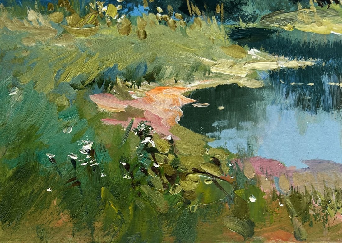 Oil painting Reflection of green forest Yuriy Suprunchuk - 7