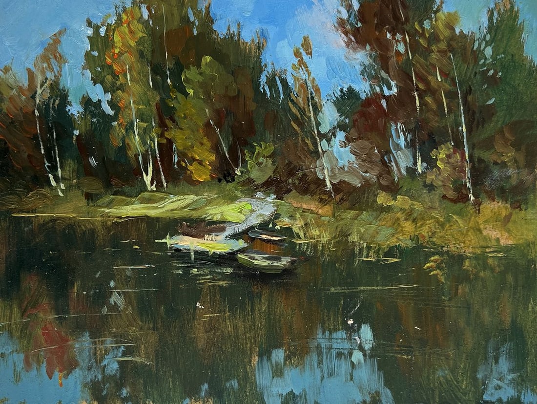 Oil painting Flowing among the trees Yuriy Suprunchuk - 3
