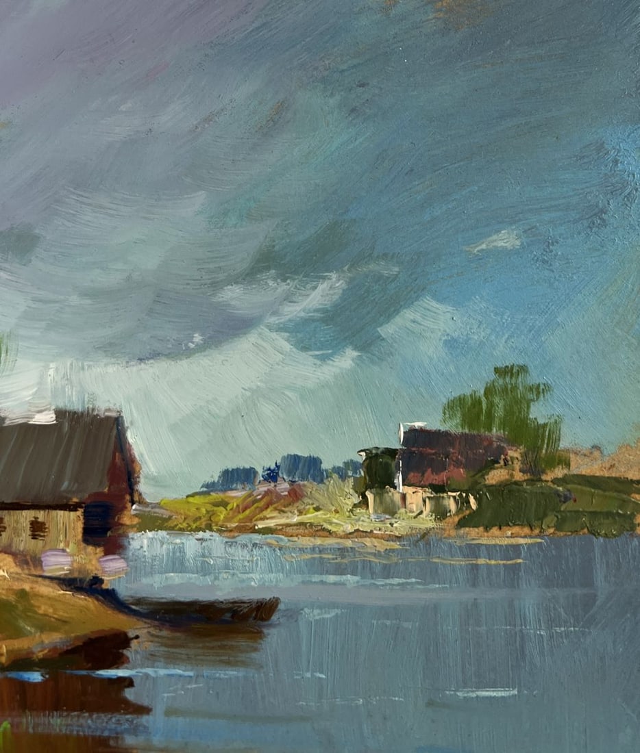 Oil painting Quiet village harbour Yuriy Suprunchuk - 4