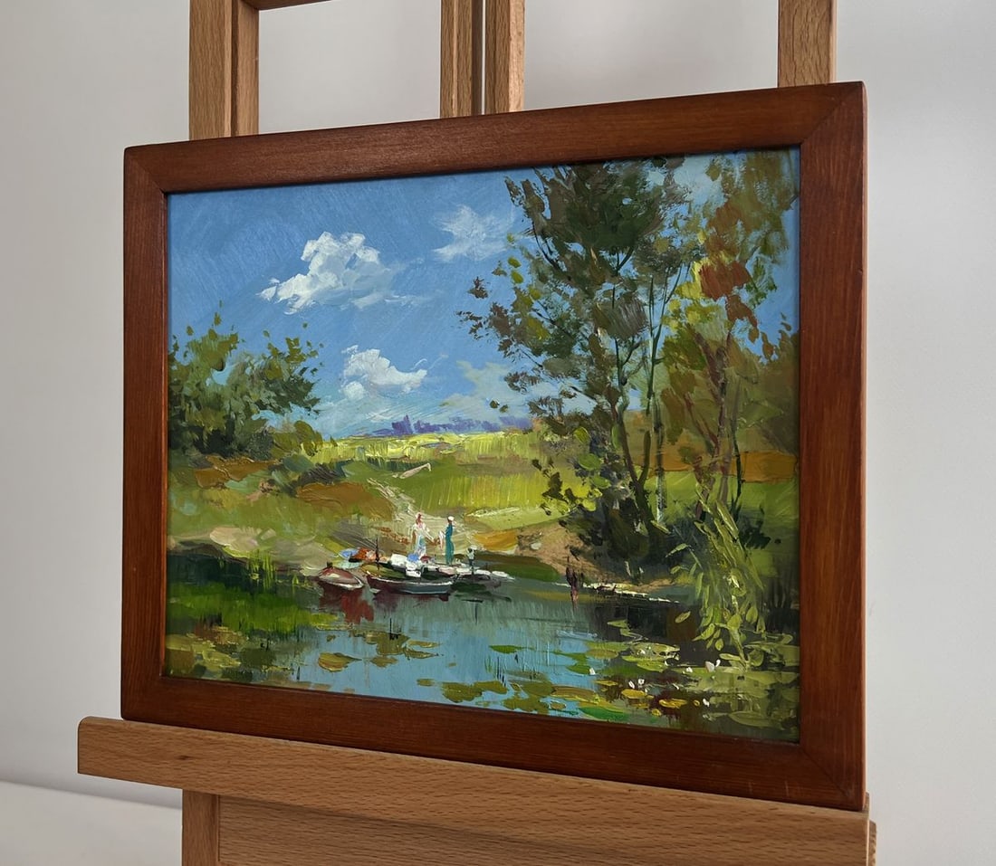 Oil painting Take a swim in a summer lake Yuriy Suprunchuk - 2