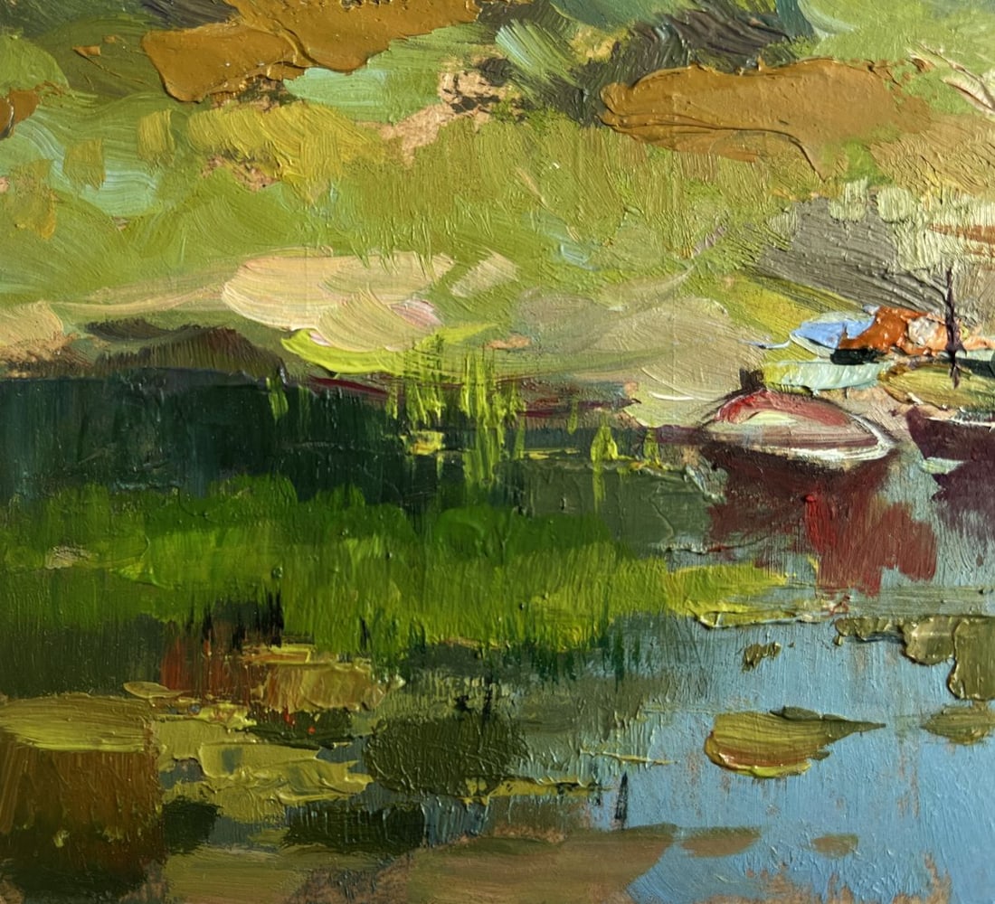 Oil painting Take a swim in a summer lake Yuriy Suprunchuk - 7