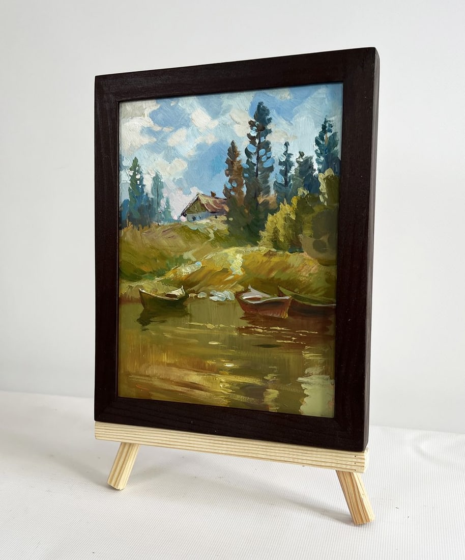 Oil painting Silence in nature near the lake Yuriy Suprunchuk - 2