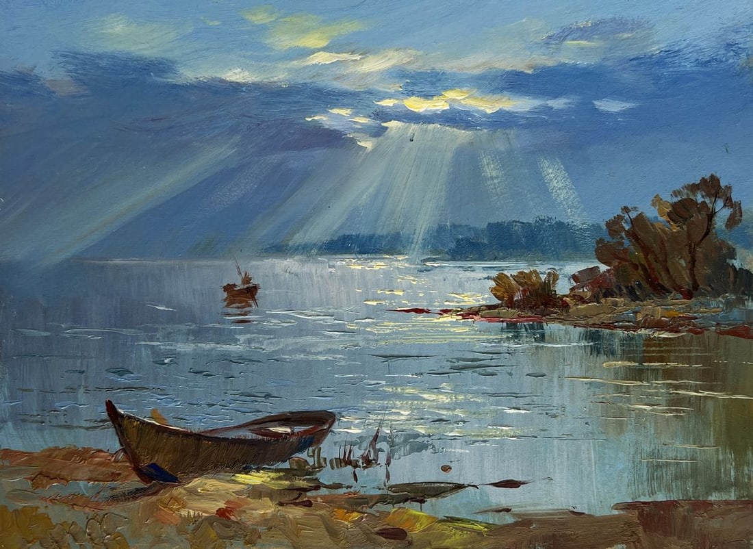 Oil painting Rays of sun through the clouds Yuriy Suprunchuk - 3