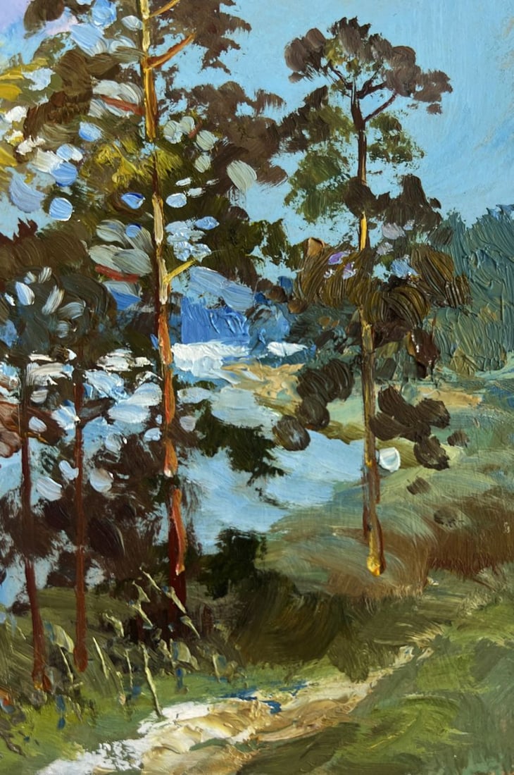 Oil painting Warm summer day by the river Yuriy Suprunchuk - 7