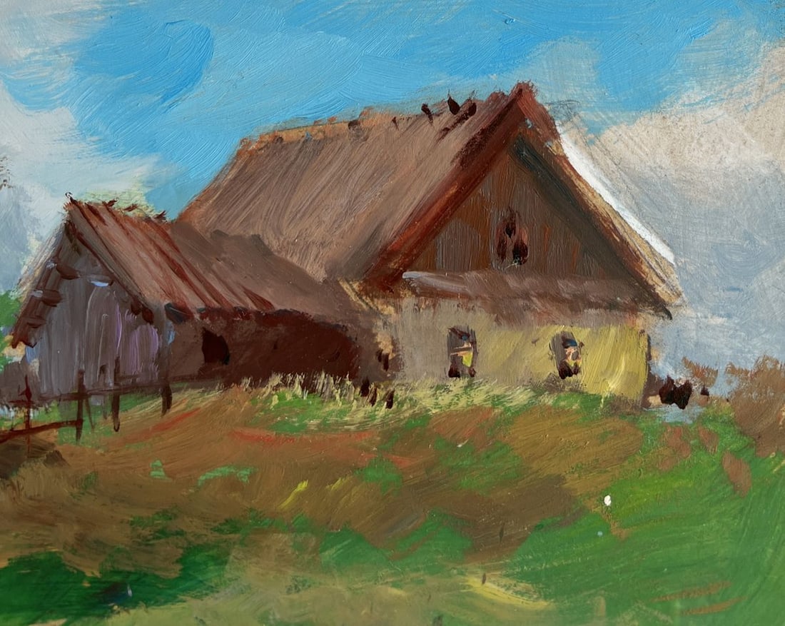 Oil painting The river carries village dreams Yuriy Suprunchuk - 4