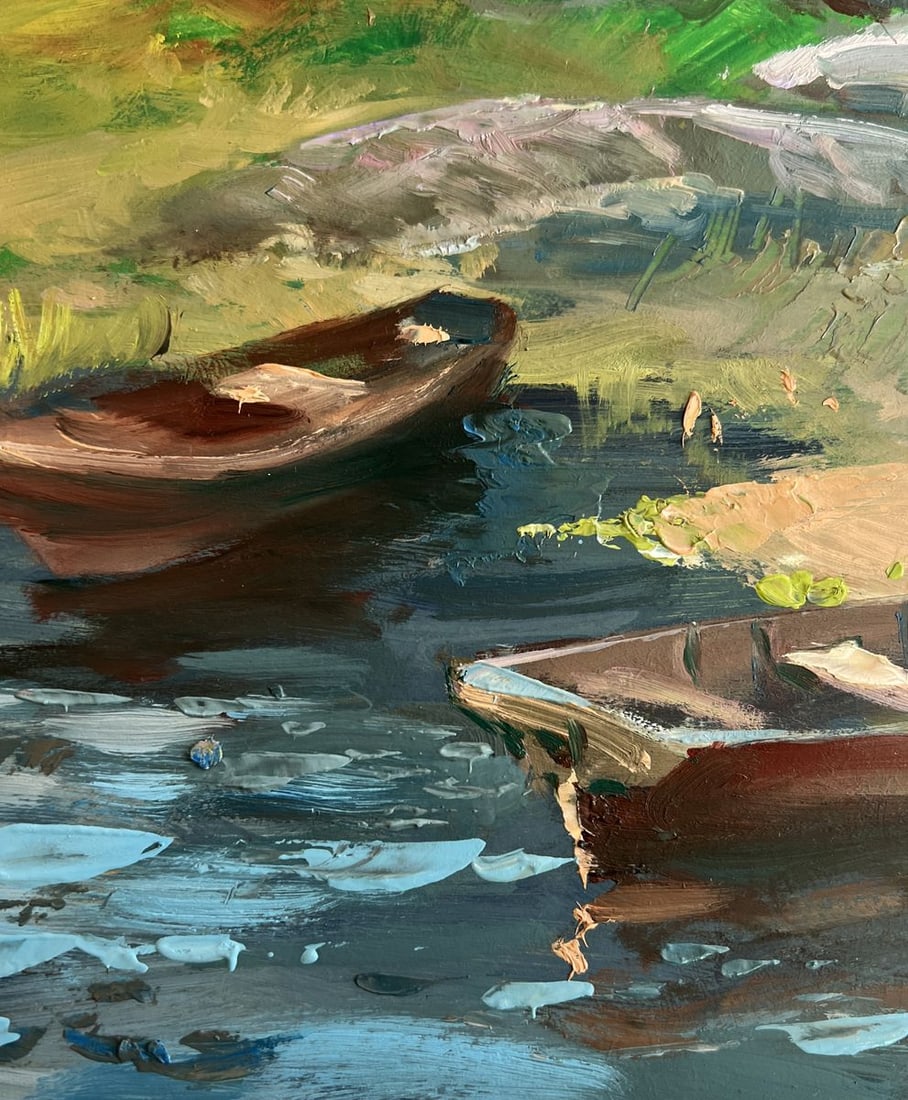 Oil painting The river carries village dreams Yuriy Suprunchuk - 8