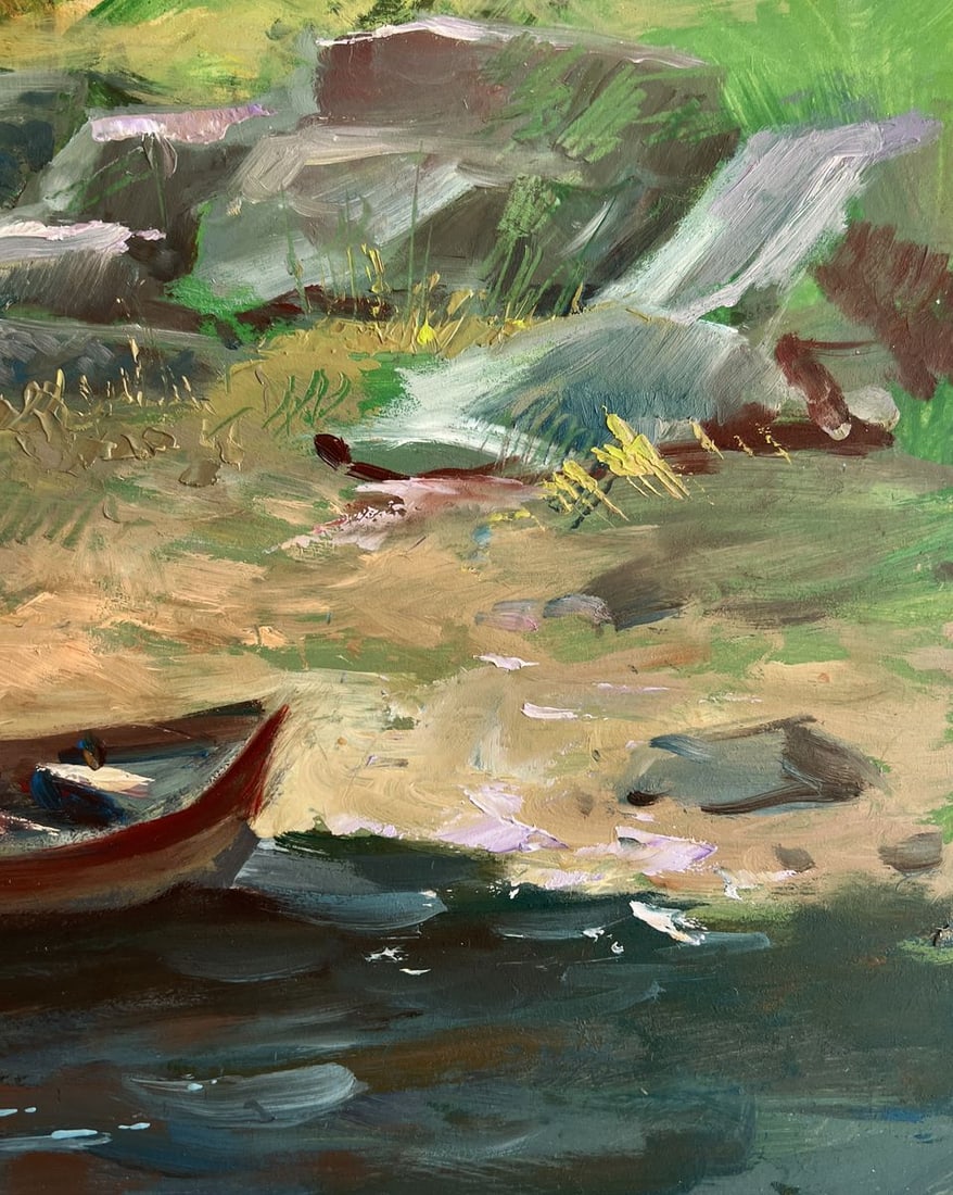 Oil painting The river carries village dreams Yuriy Suprunchuk - 9